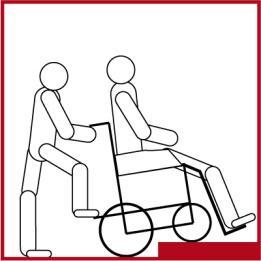 To get out of the wheelchair: First of all you must make sure that your wheelchair stands as closely as possible to the place of where you wish to transfer to.