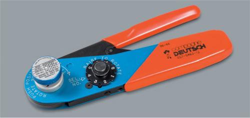 Use a crimping tool with the appropriate locator.