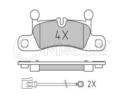 Brakes Brake pad set Rear Axle Height [mm] 75,5 Thickness [mm] 15,5 Width [mm] 187,5 prepared for wear indicator with anti-squeak plate VW 7P0 698 451 7P6 698 451 025 247 2116 MBP1704 VW Touareg