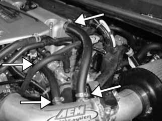 Install the supplied 1/2 diameter breather hose between the air injection line and the