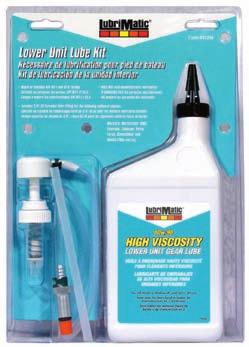 Marine Lower Unit Fill Kit Kit includes two 10 oz. tubes of High Viscosity Lower Unit Gear Lube (11540) and one filler tube for Mercruiser, OMC, Evinrude, Johnson, Volvo, Force and Gamefisher models.