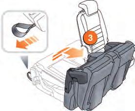 Fully lower the head restraints. 2. Push the locking lever down and fold the seatback forwards.