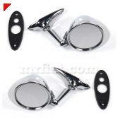 Fiat 500, 600, and 850 Set of flat chromed side view mirrors for all Fiat 500, 600, and 850 500 600 850 Vitaloni Side View.