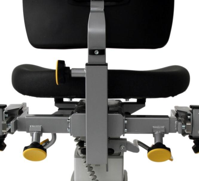 Knob for adjustment of sideway position/friction 3. Coarse adjustment of armrest height 2. Coarse adjustment of the armrest width 1.