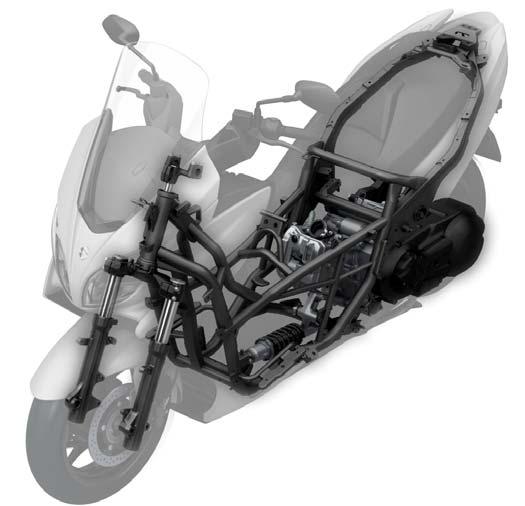 CHASSIS DESIGN Slim, lightweight chassis The updated BURGMAN 400 features a slimmer, lighter body.