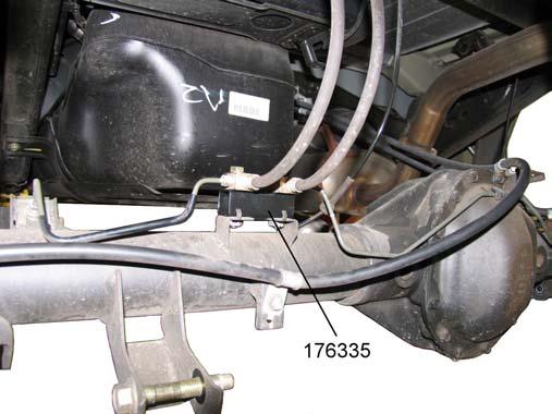 5. Rotate the aft braces up to locate the existing holes on the transmission cross member. 6.