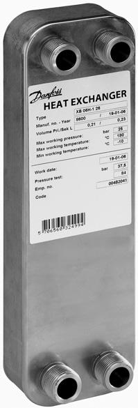 Data sheet Brazed heat exchanger XB06 & Flow-compensated temperature controller IHPT (PN16) Description XB06 The XB is a brazed plate heat exchanger designed for use with district heating systems (i.
