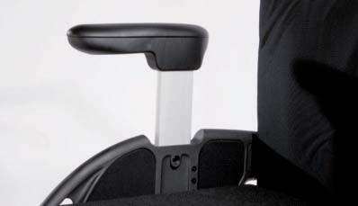 Height-adjustable armrest Padded
