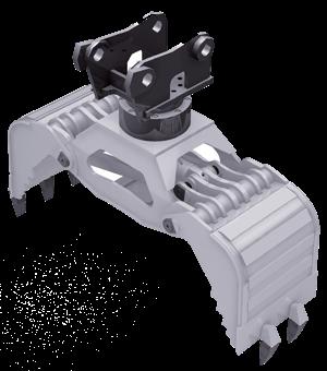 The universal grabs from own production Full swivel The over-dimensioned, wear-free hydraulic three-stage motors in a compact design are rated not only for high axial but also high radial loads.