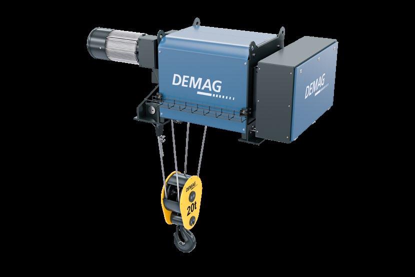 F-DBR 20 foot-mounted hoist Compact design Optimized weight Space for additional components DBR 20 foot-mounted hoists can be installed on double girder cranes thanks to an optional steel frame Ready