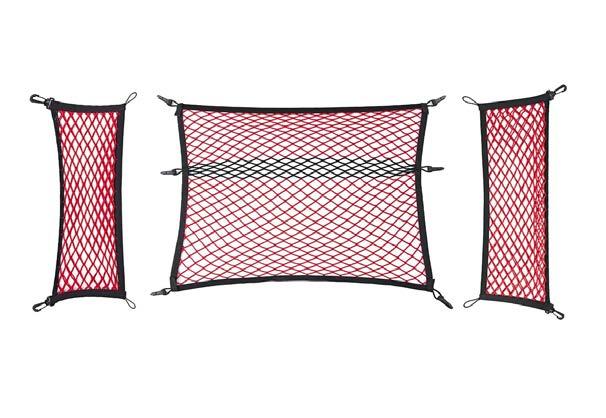 Netting system red 5E0 017 700 III Material: Elastic netting and plastic Practical addition Transport Tests The netting system from the ŠKODA Original Accessories range is both a practical and