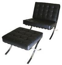 D x 33 H F-5 Barcelona Chair - Black Leather 31
