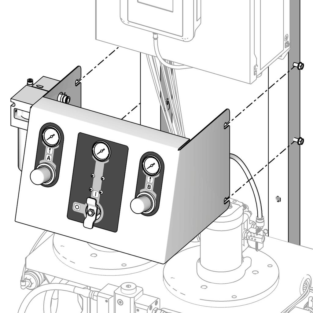 Service Pump System Air Controls Remove Air Control Assembly. Follow Before Servicing, page.. See FIG. 7. Disconnect pump air lines, main air line, and solenoid air line.