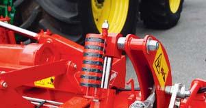 Two cylinders with spacers serve as setting points for the nominal seeding depth and coulter