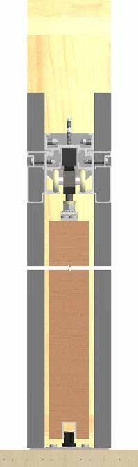 EIGHT : TYPE CC-NRB CATCH N CLOSE CROWDERFRAME POCKET DOOR KIT DIMENSION DETAILS (NARROW WITH C-201/C-200 GUIDE SYSTEM) SECTION VIEW 2X4 WOOD CONSTRUCTION BY OTHERS ( ) 3 5/8 in [92.