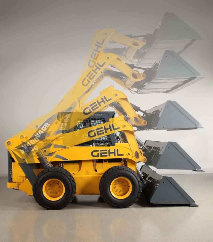 LIFT ARM The V400 skid loader vertical-lift arm design was created for maximum reach, superior strength and optimal operator visibility.