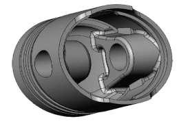 FIGURE 8: PISTON SOLID MODEL GENERATED BY SOLIDWORKS FIGURE 9: PISTON MESH GENERATED IN NASTRAN FIGURE 10: COMBUSTION CHAMBER MESH GENERATED IN KIVA-3V Lingen Chen et al.