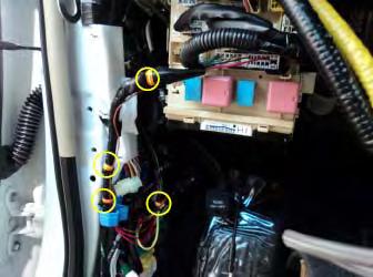 BLACK WIRE (Chassis Ground): Connect the ring terminal to the 10 mm bolt located in the driver s kick panel area.