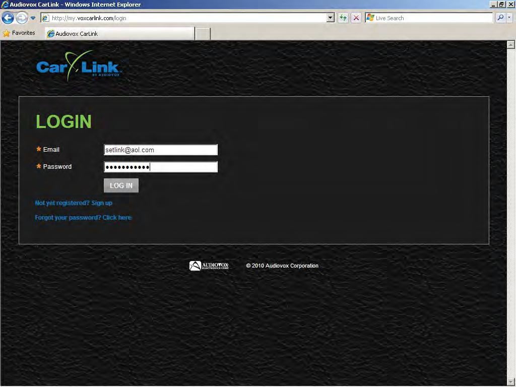 3. Enter setlink@aol.com into the email eld. 4.