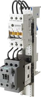 Because the contactor and the fuse holder have the same 4 mm width, they are easy to mount on top of one another.
