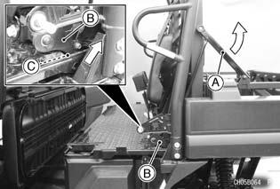 GENERAL INFORMATION 49 A. Screen Lock Arm (Both Sides) B. Lower Locking Arm (Both Sides) C. Lock Pin (Both Sides) 6.