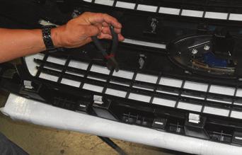 cushioned surface and prepare for Grille Insert