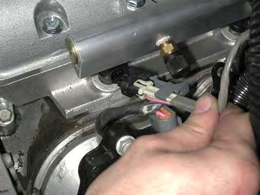 Plug in the electrical connectors for the following components, the Fuel Injectors,