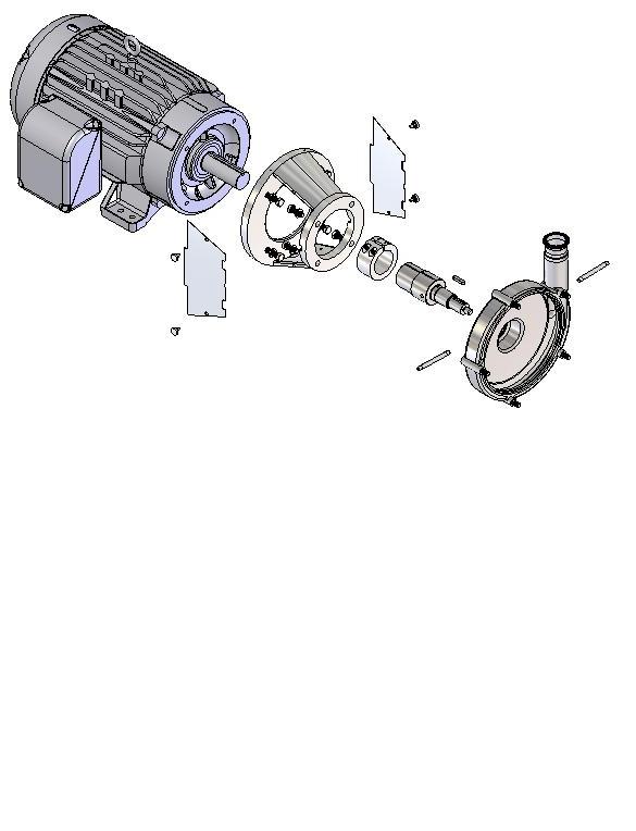 Fristam Pumps 10 Motor Motor Bolt & Washer Flange Shaft Impeller Key Water Pipe Guard Guard