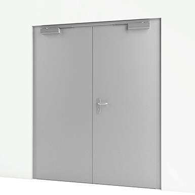 Fire Rated Double Door Solution family: Interior door solutions Solution group: Double-Steel-FR-Self Closing Hardware set Description ASSA ABLOY Spain solution for two-leaf RF Doors, for the