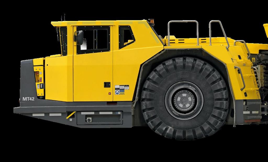 Superior underground haulage Minetruck MT42 is a high speed, 42-metric tonne articulated underground truck, featuring state-of-the-art levels of safety, serviceability and operator comfort which