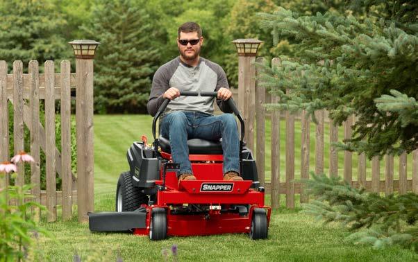 360Z Compact Footprint 36-inch compact fabricated deck options make it easy to navigate even the tightest parts of your lawn and takes up less space when in storage.