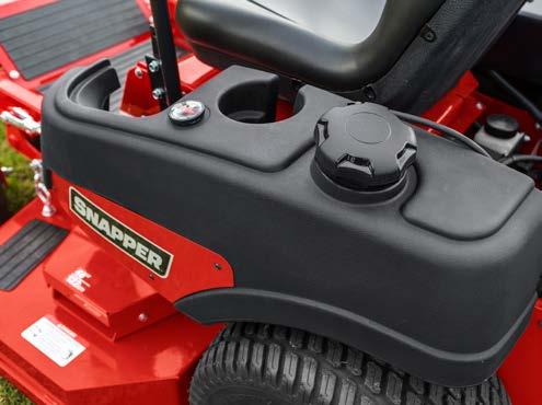 Snapper fabricated mowing decks are made to last with reinforced top, side, corners,