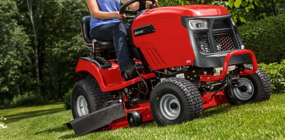 transaxles, Briggs & Stratton and Kawasaki engines and long lasting steel mower decks to keep your mower