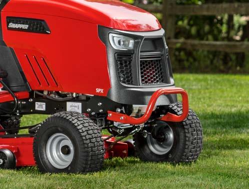 Tractors. The now standard steel front bumper provides added durability.