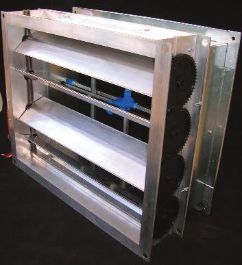 The control damper has opposed, aerodynamic blades and is manufactured of aluminium. The damper body includes internal airtight seals around its entire perimeter to ensure excellent air tightness.
