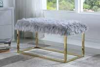 Fur Bench - Stainless Steel Gold 40 L x 20 W x 19 H