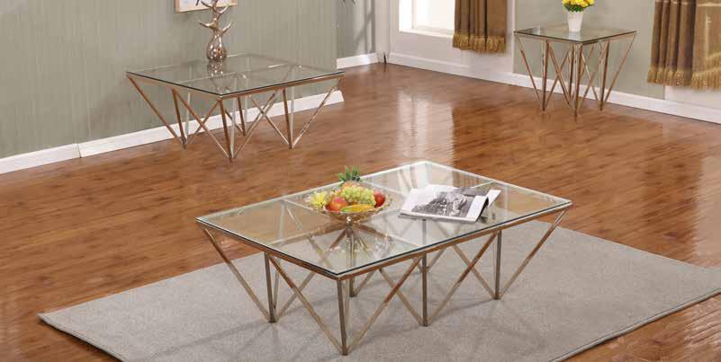 New Arrivals CT133 195 Console Table 47 L x 16 W x 31 H Stainless Steel Gold & Smoke Glass CT131 179 Coffee