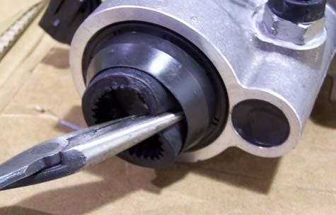 3. Install new pilot bearing assembly using a bearing driver or a socket of similar diameter to the bearing and a mallet.