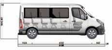Dimensions MINIBUS 17 Seats LM39 Trabus MM39 Trabus LM39 DIMENSIONS (MM) Wheelbase 4332 3682 4332 Overall length / with opened rear doors) 6198 5548 6198 Front overhang 842 842 842 Rear overhang 1024