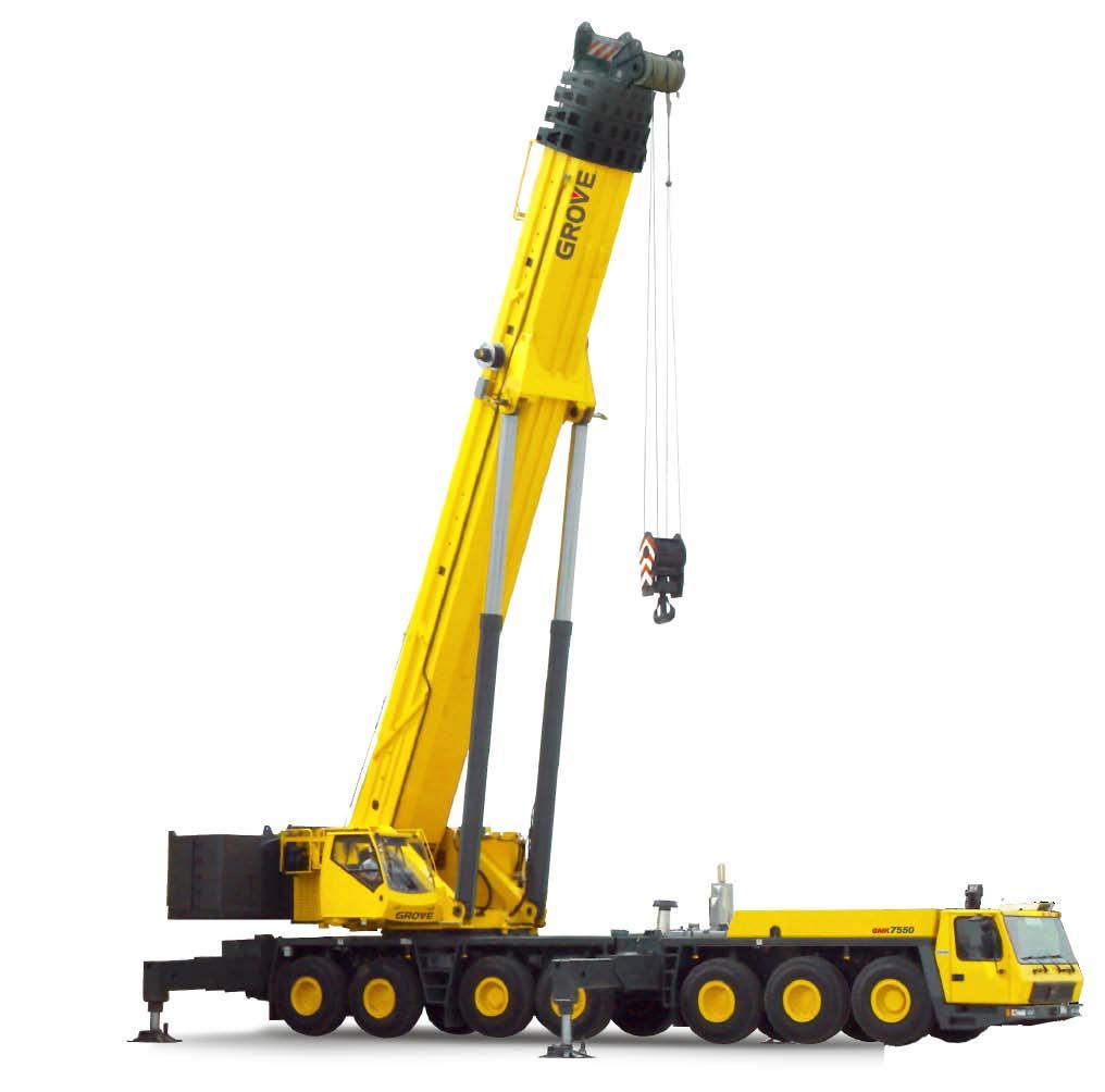 data features 550 USt (450 t) capacity 197 ft (60 m) 5 section full power boom Patented TWIN-LOCKTM boom pinning system 82 ft - 240 ft (25 m - 73 m) lattice luffing jib 39 ft - 230 ft (12 m - 70 m)
