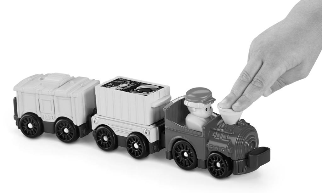 Choo choo! Press the smokestack on the train for fun sounds! Care Wipe with a clean, damp cloth.
