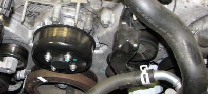 the power steering pump using the stock hose clamps.