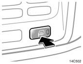 Outside rear view mirror heaters Since the mirror surfaces can get hot, do not touch them when the mirror heater switch is on. To defog or defrost the outside rear view mirrors, push the switch.