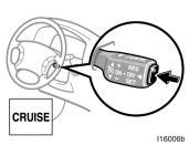 TURNING THE SYSTEM ON To operate the cruise control, push the ON OFF switch. This turns the system on.