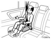 Installation with 2 point type seat belt (C) Booster seat (A) INFANT SEAT INSTALLATION An infant