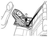 Installation with 3 point type seat belt (A) INFANT SEAT INSTALLATION An infant seat is used in rear facing position