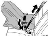 3. While pressing the infant seat firmly against the seat cushion and seatback, let the