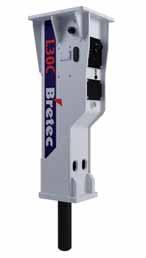 PRODUCT RANGES ALL BRETEC-MODELS ARE FULLY CE COMPLIANT EXS RANGE Our extra small range hammers are ideal for smallest mini-excavators, skid steer er loaders, small demolition robots and battery