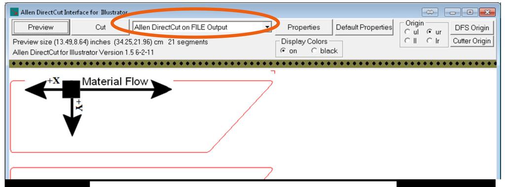 Creating the Cut File for the Finisher In Registration Mark Placement and File Creation, a file was created to add a registration mark and a defined cutting path to the label graphics file.