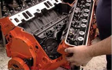 Figure 11 Cylinder head being attached to engine block Valves Valves can be